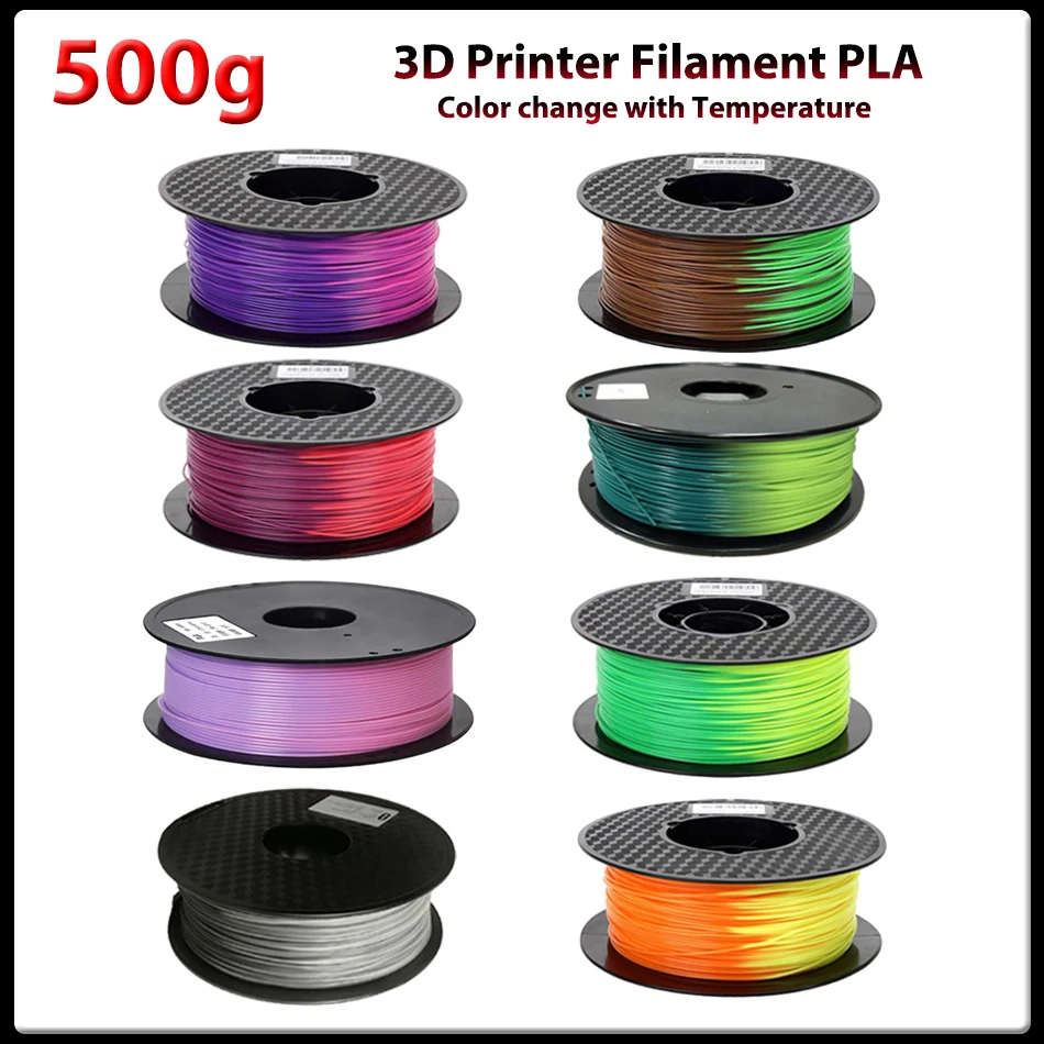 

500g 1.75mm PLA Printer Filament Color changes with temperature 3D Printing Materials wire 100% No Bubble Vacuum Packaging