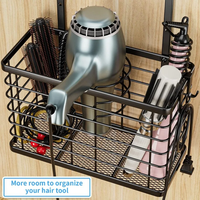 Kitchen Organizer Hanging Cutlery Drainer Storage Holders Adjustable Height Bathroom Hair Dryer Curling Iron Comb Storage Rack