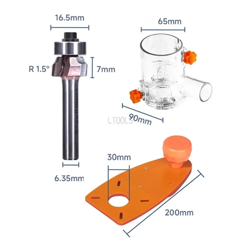 Trimming Guide Flip Board 64mm Trimming Machine Base Plate Wood Milling Slotting Balance Board Carpentry Chamfering Guide Tools