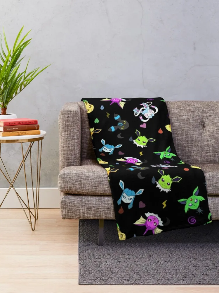 Shiny Eeveelution type pattern Throw Blanket Sofas Soft Plaid Blankets