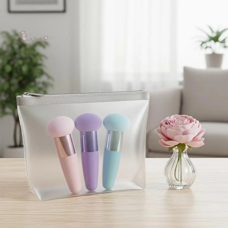 [H] 3PCS Mushroom Head Makeup Brushes Women Beauty Foundation Sponge Powder Puff With Handle Smooth Shaped Cosmetic Tool