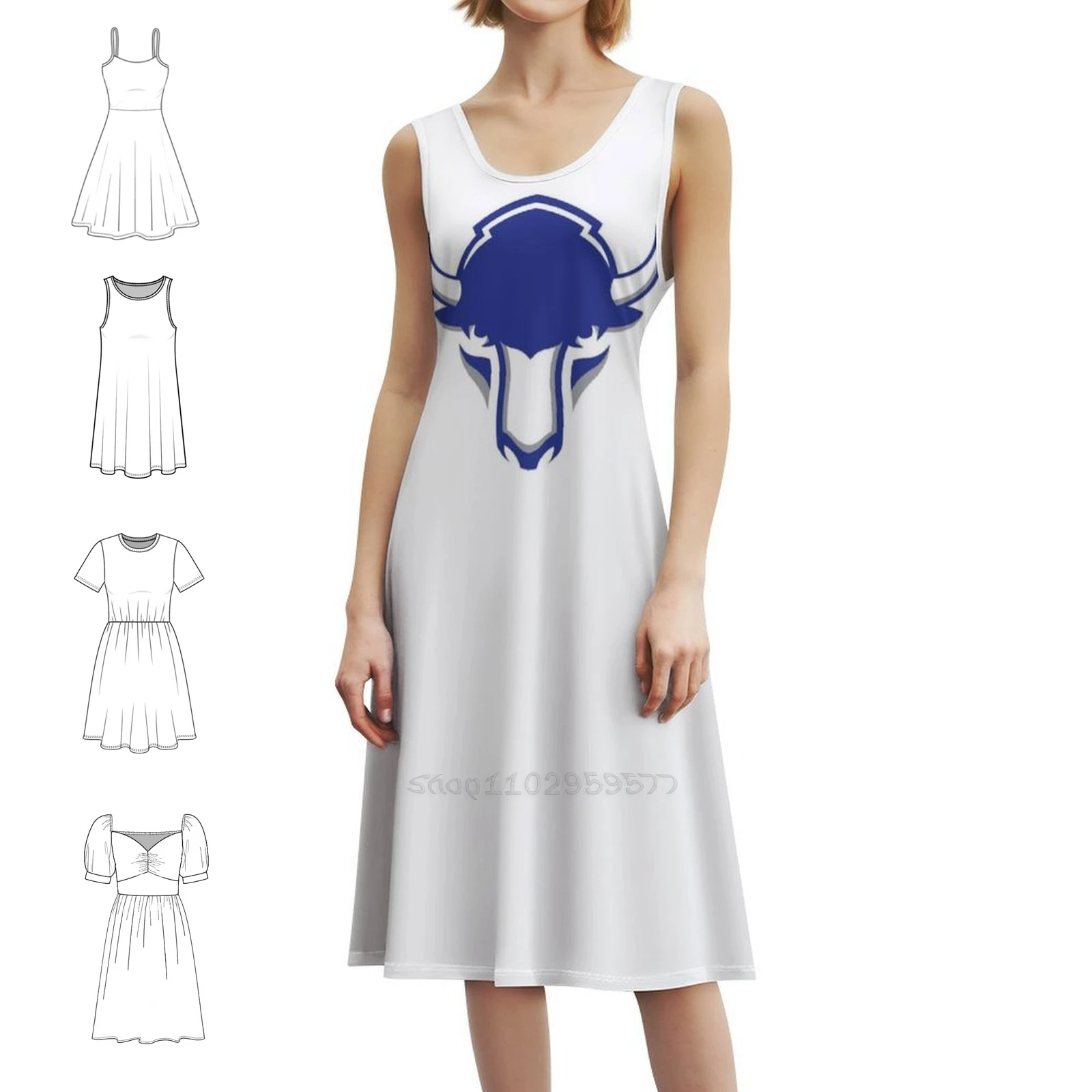 

Shaker Bison Women's Hip Hop Streetwear Dress Graphic Print Party Club Wear Shaker Shaker High School Shaker Dress For Girls