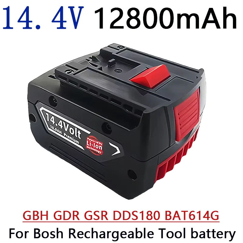 14.4V 12800mAh Rechargeable Battery For Bosch Power Tool For GBH GDR GSR 1080 DDS180 BAT614G Replacement Li-ion Battery