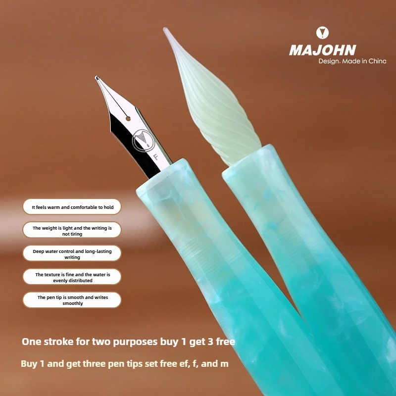 

MAJOHN N12 смола ручной работы стеклянная ручка чернильная ручка наконечник для письма авторучки канцелярские принадлежности бизнес-офис школьные принадлежности