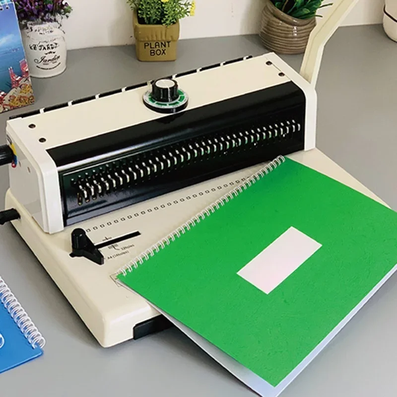 Double-loop binding machine Iron loop binding Photo album Notebook Desk calendar punching machine Coil binder Office Electronics