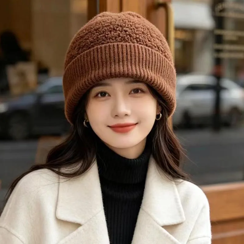 2026 New Fashion Wool Autumn Beanies Hat For Women Knitted Solid Warm Winter Hat Skullies Bonnets Cap Men Best Matched Gift