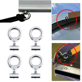 1-6 stücke Edelstahl haken Markisen schienen stopper im Freien Gleit schiene Kabel Seil Hebe ring Schraube für RV Zelt Camping Schatten