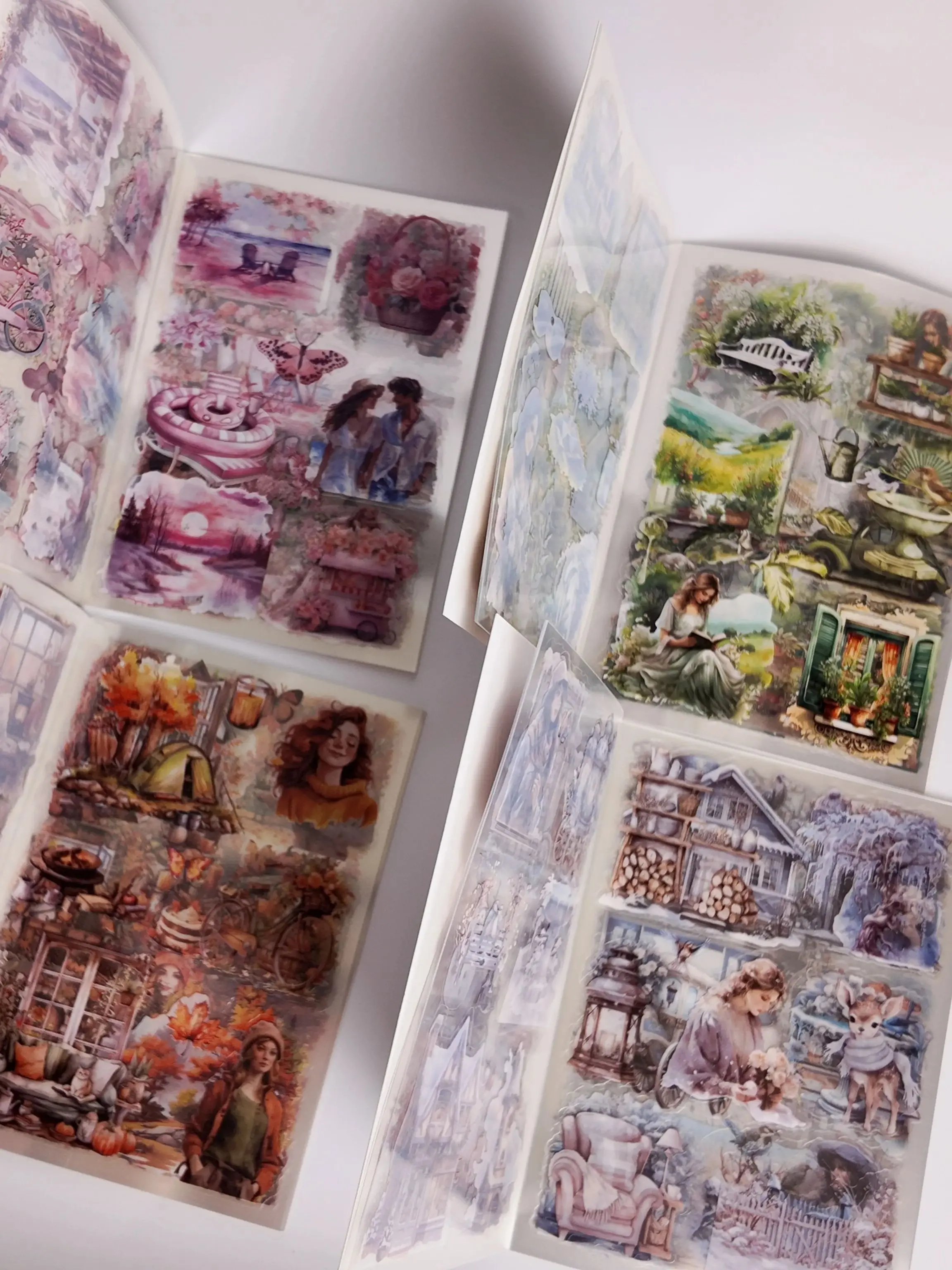 20 Sheets/book Europe and the United States girl characters theme sticker book DIY handbook scrapbook photo frame diary stickers