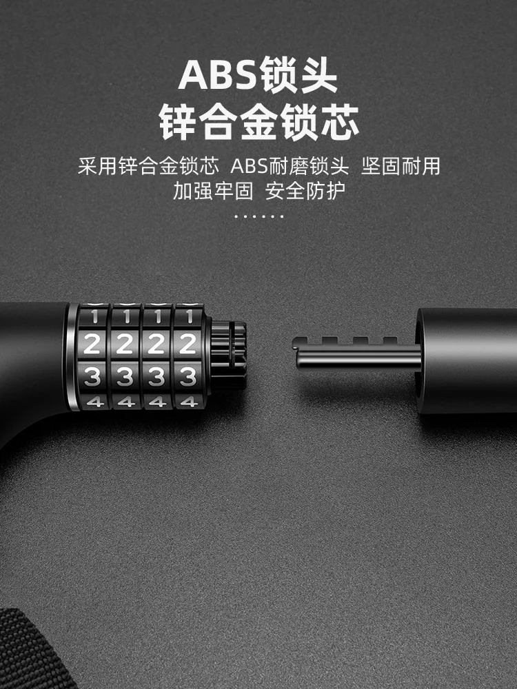 Cerradura de combinación de bicicleta de montaña con batería eléctrica, candado de cadena antirrobo portátil para bicicleta