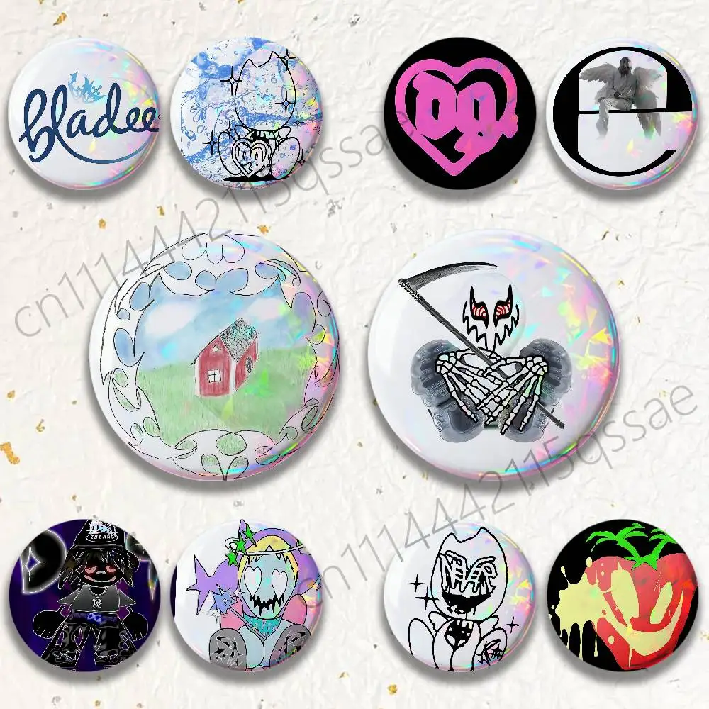 Ecco2k Drain 25/32/44/58/75mm Badges Tinplate Soft Button Pin Brooch Metal Badge Custom Jewelry Accessories Hat Bag Lapel
