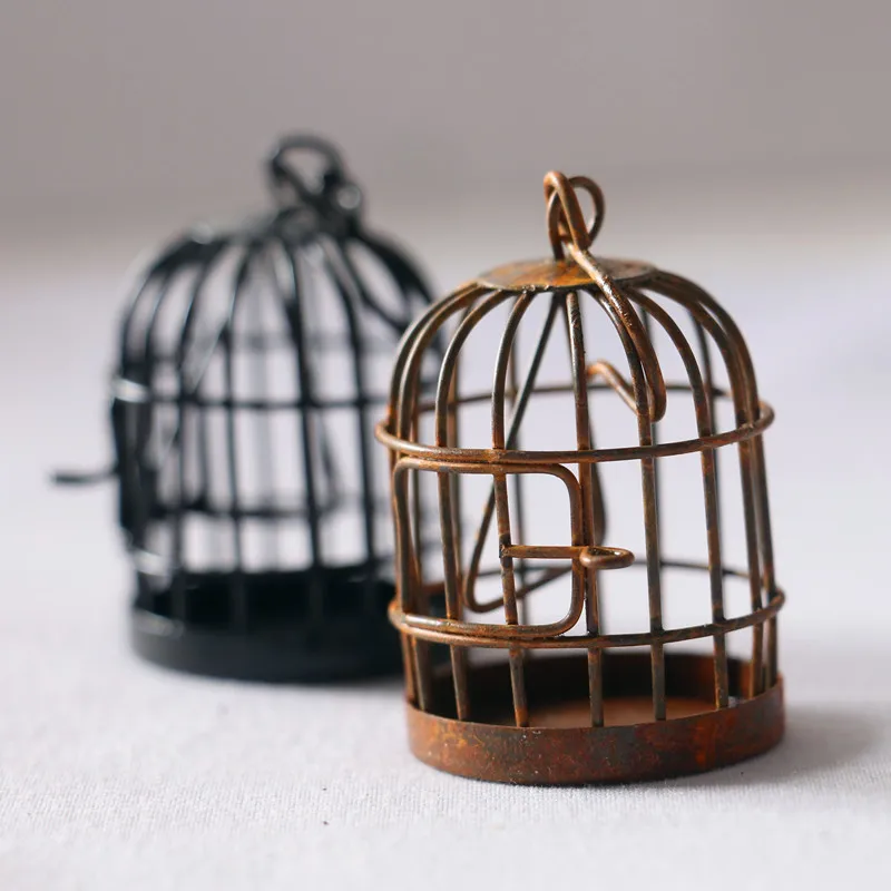 

1:6 1:12 Micro Landscape Dollhouse miniature furniture metal bird cage for dollhouse decor Dollhouse birdcage Home Decoration