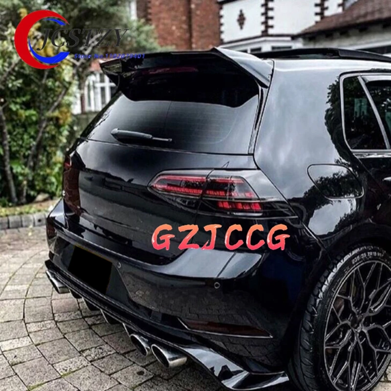 Car Styling for Volkswagen VW Golf 7 MK7 7.5 Rline GTI R GTI/R Spoiler 2014-2019 ABS Plastic Rear Roof Trunk Spoiler Wing