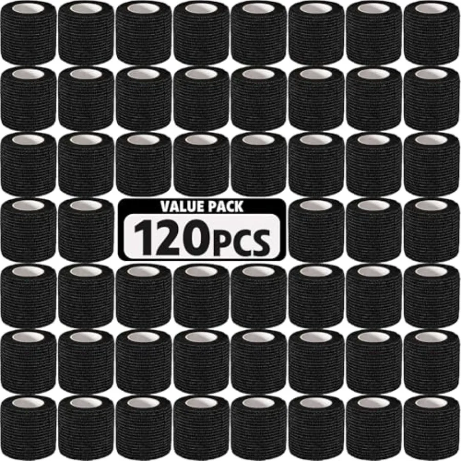 

120 Pack Self Adhesive Bandage Wrap, 2" X 5 Yards Athletic Tape, Vet Wrap, Ankle Tape, Cohesive Bandage Wrap
