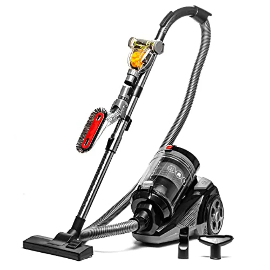 

Bagless Canister Vacuum Cleaner with 3L Dust Cup Powerful Suction Telescoping Wand Retractable Cord and Accessories 1400W Light