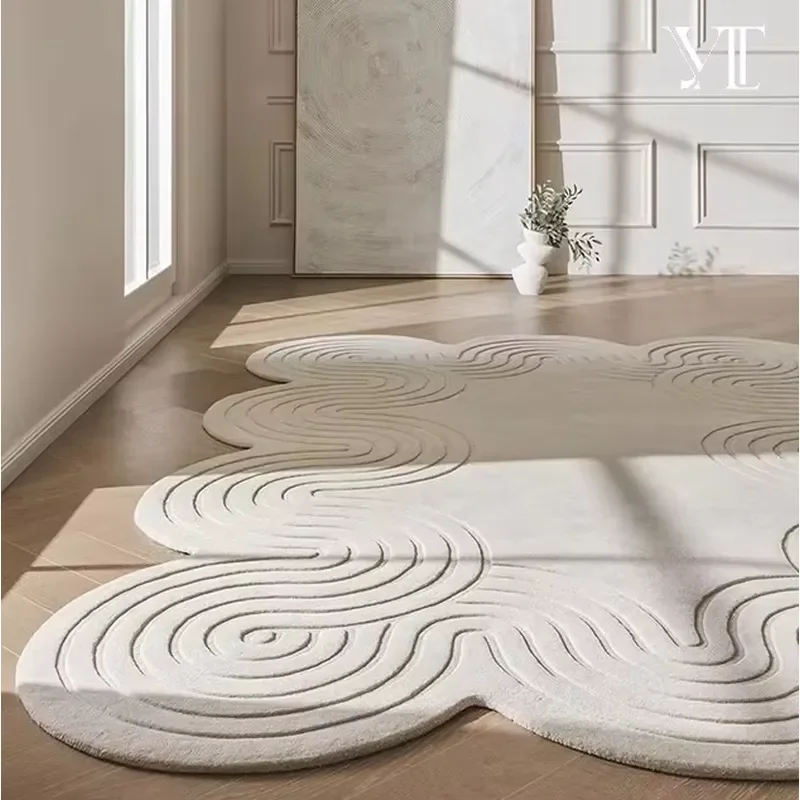French Woven Style Irregular Handmade Wool Rugs for Living Room and Bedroom