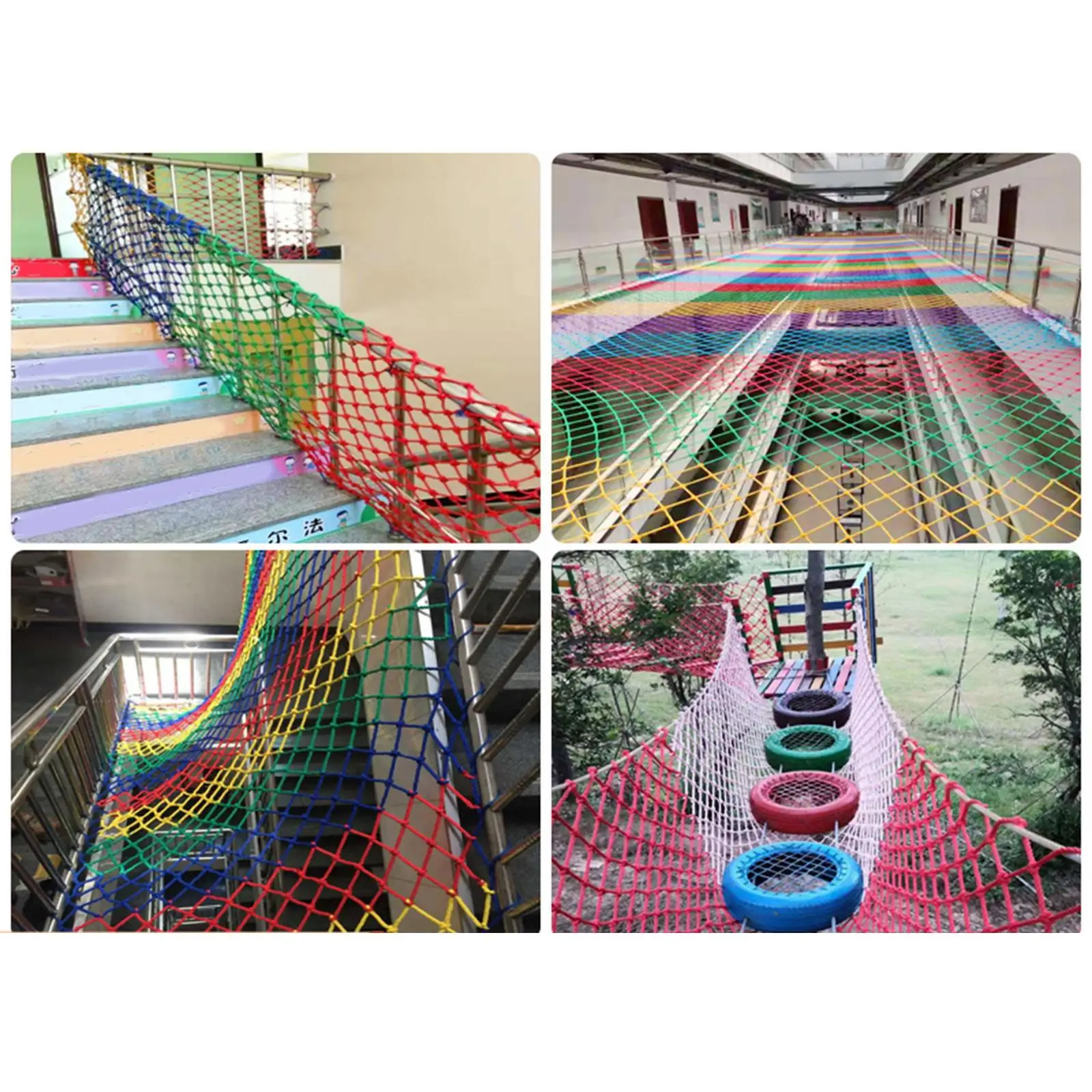 Nylon Rope Net Colorful Netting Climbing Cargo Net for Wall Stairs Staircase