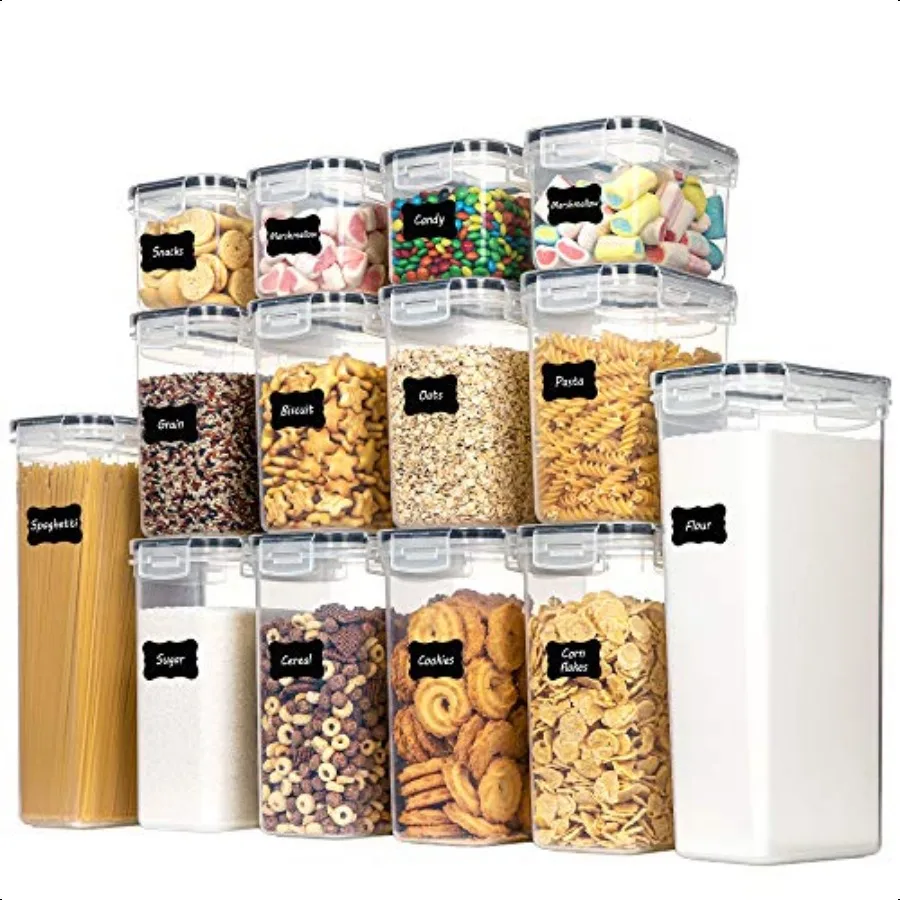 

CHEFSTORY Airtight Food Storage Containers Set 14 PCS Kitchen Storage Containers with Lids for Flour Sugar and Cereal Plastic D