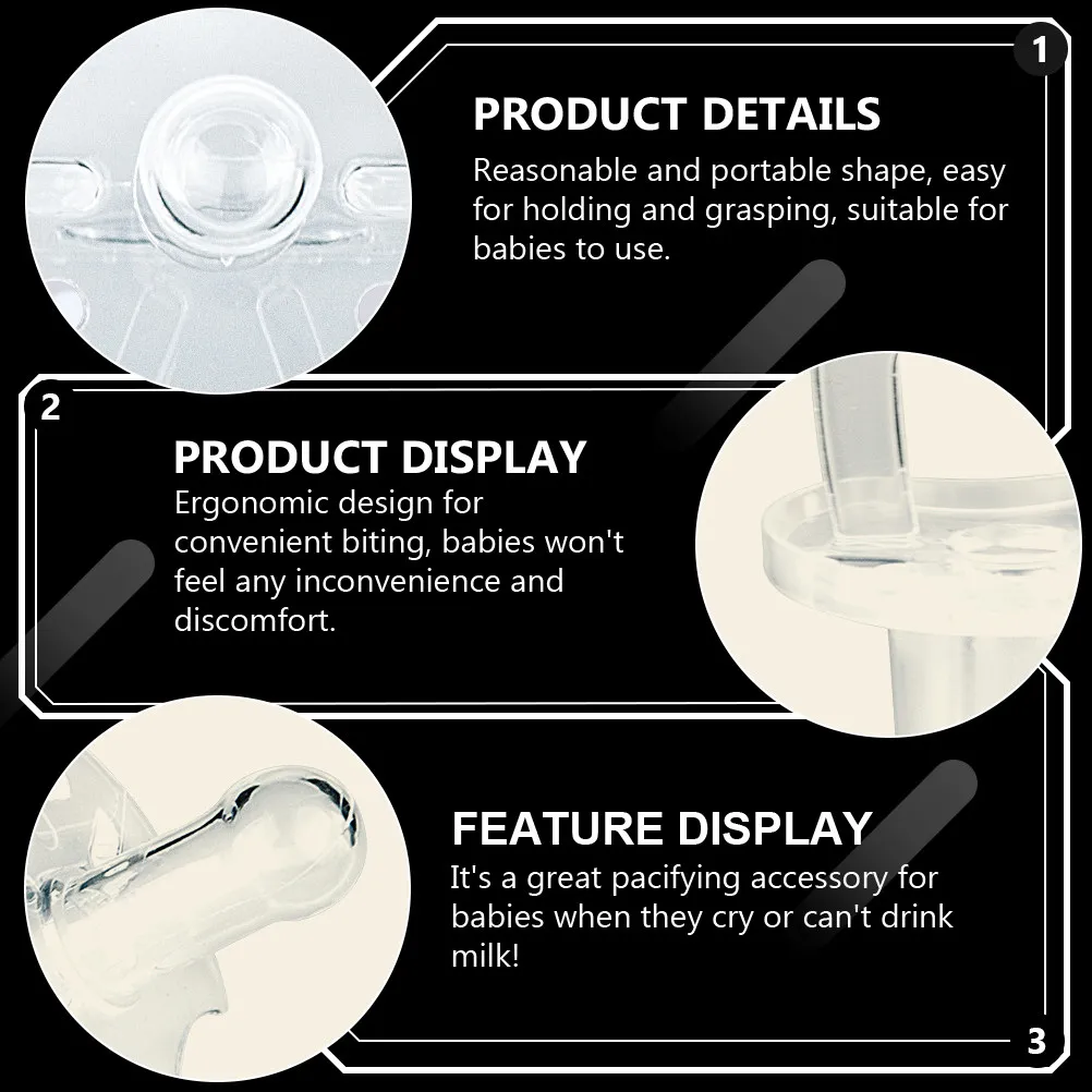 

2 шт. силиконовые детские пустышки-соски с эргономичным дизайном для новорожденных, комфортные для прикусывания, портативные успокаивающие пустышки