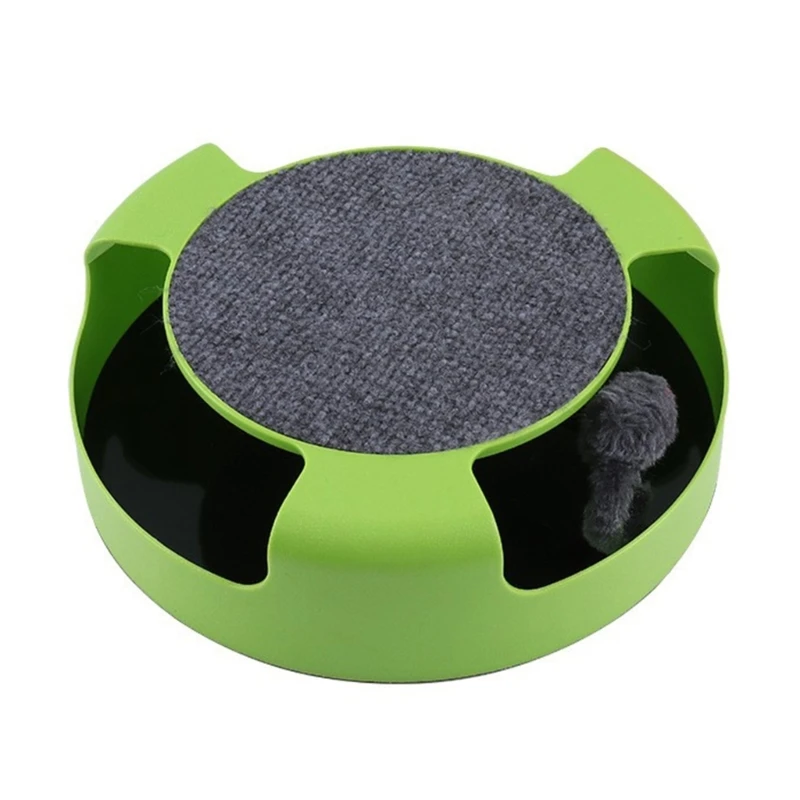 Cats Mouse Teasing Toy with Scratch Pad with Track Interactive Toy Multicolored Circuit with Track Toy Circuit Toy