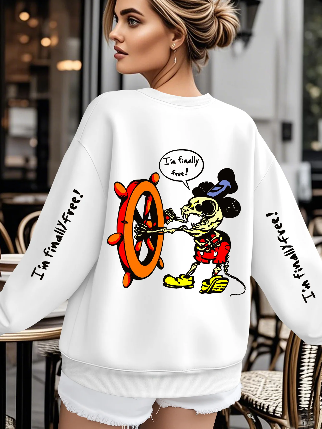 Femmes Disney Mickey conduire le gouvernail du bateau sweat à capuche polaire hommes coton automne hiver pull à capuche haut Sweats