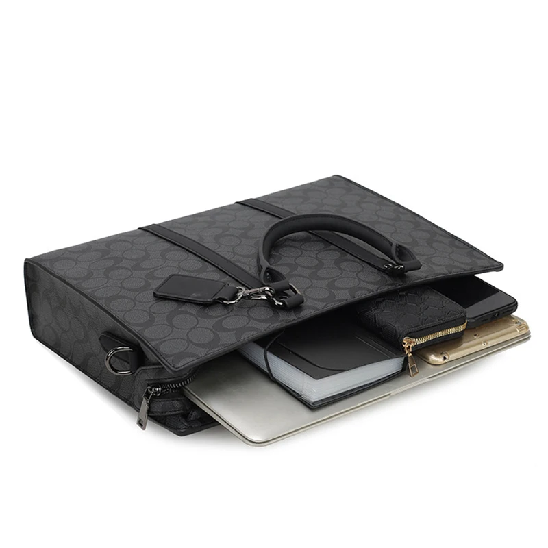 Valigette da uomo Borsa in PVC Esecutives Designer Business OL Portafoglio per laptop da 15,6 pollici Borsa a tracolla per ufficio Messenger A4