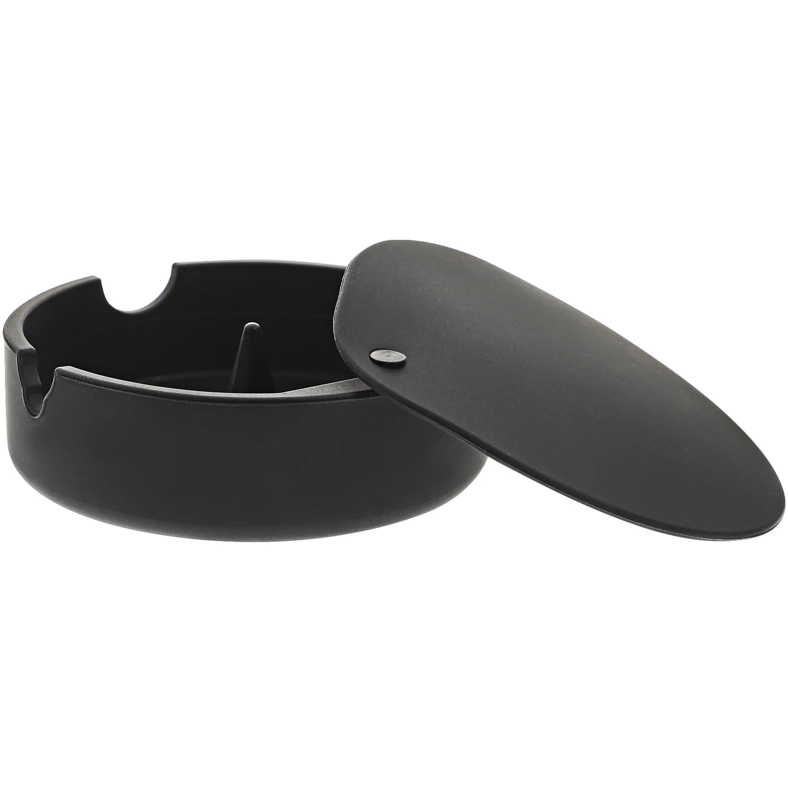 

Silicone With Lid Round Shatter-Proof Heat-Resistant Desktop Ashtray For Home Living Room Cigarette Holder Washable Table