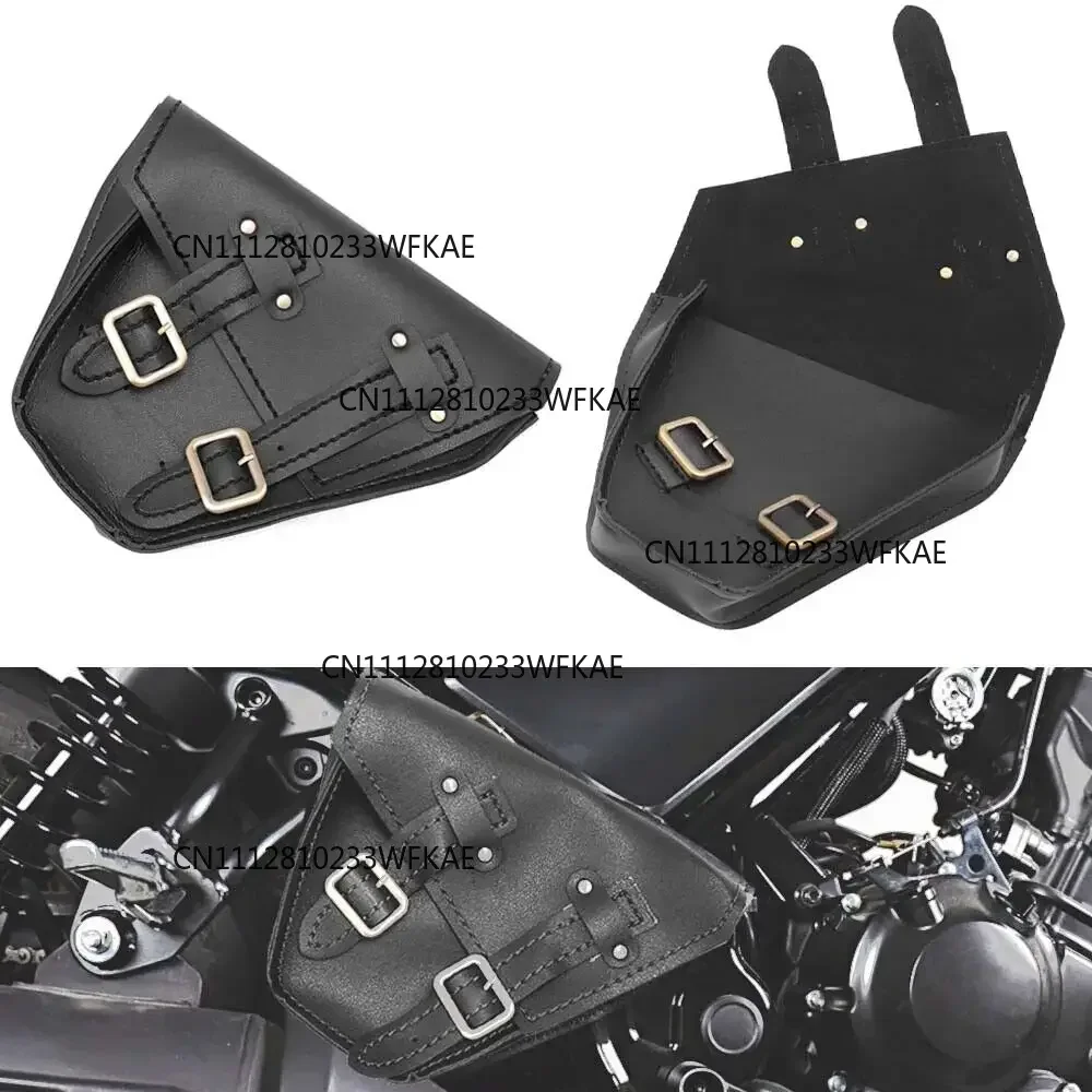 1 Pair Motorcycle Black Leather Side Saddle Bags For Honda Rebel CMX 300 500&ABS Models 2017-2022