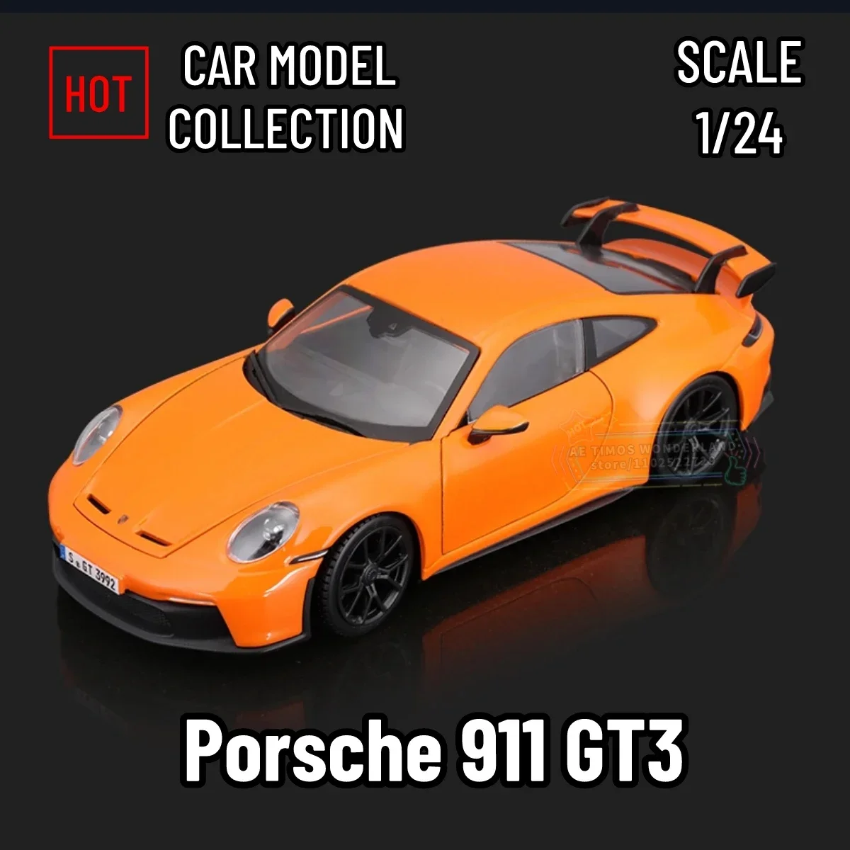 Bburago 1:24 Porsche 911 GT3 Replica Car Model Scale Miniature Toy – Stunning Addition to Your Diecast Car Collection