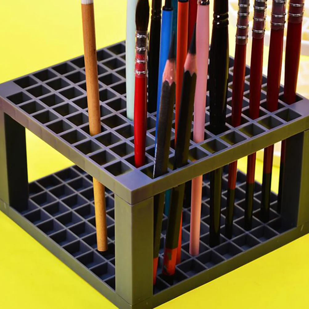 

96 Slots Desktop Pencil Brush Stand Organizer Detachable Pen Storage Box Abs Material Space Saving Easy Assembly For