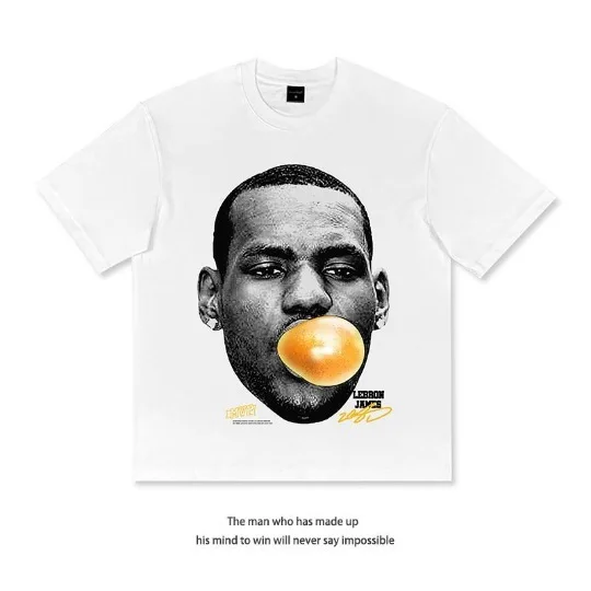 

Винтажная футболка в стиле хип-хоп, футболка с принтом большой головы, хлопковая футболка с круглым вырезом и коротким рукавом, модная уличная мужская футболка в стиле хип-хоп