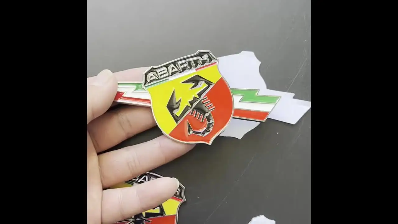 3D Car Stickers Emblem Auto Side Wing Badge Trunk Decal For Fiat Abarth 500 124 125 595 Punto Bravo Scorpion Styling Accessories