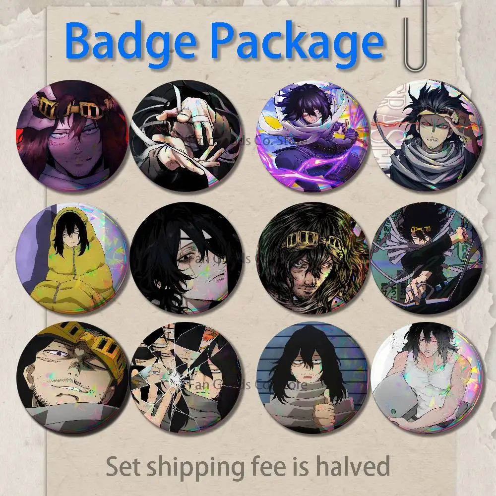MHA A-Aizawa Shouta My H-Hero 2-piece set Pin Backpack Clothes Jewelry Accessories Round Brooch Button Badge Fan Collection Gift