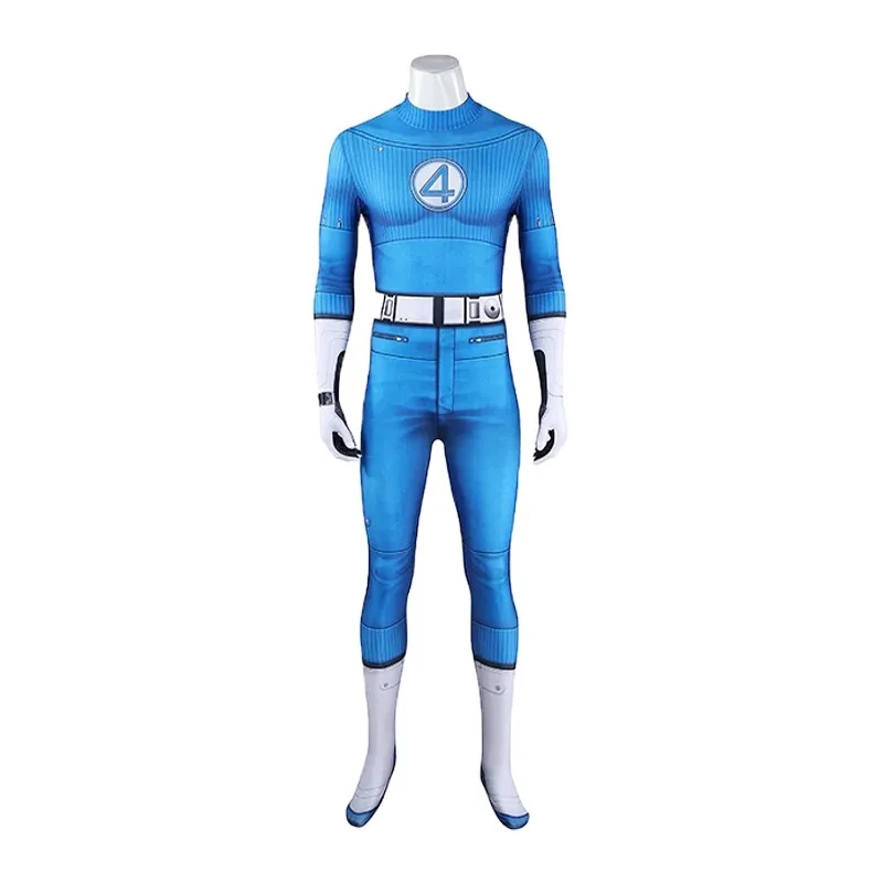 أزياء رائعة مكونة من 4 أشياء أزياء ريتشاردز سو ستورم أربعة ريد ريتشاردز سو ستورم زي حفلة الهالوين الخارق Zentai بذلة زرقاء غير مرئية