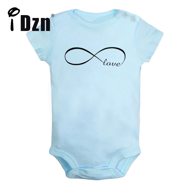 Infinity Love Cute Baby Love You Forever Fun Symbol Print Rompers Boys Girls Bodysuit Infant Short Sleeves Jumpsuit Kids Clothes