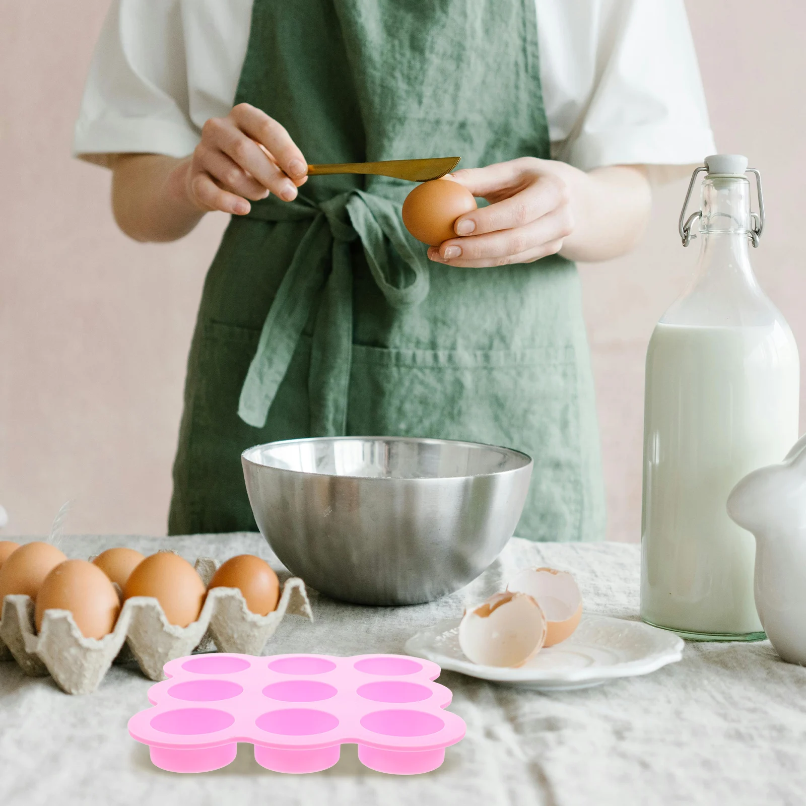

Cake Mold 9 Hole Baking Candy Cylinder Air Soap Silica Gel Baby Food Freezer Containers Muffin Brownie Cookie