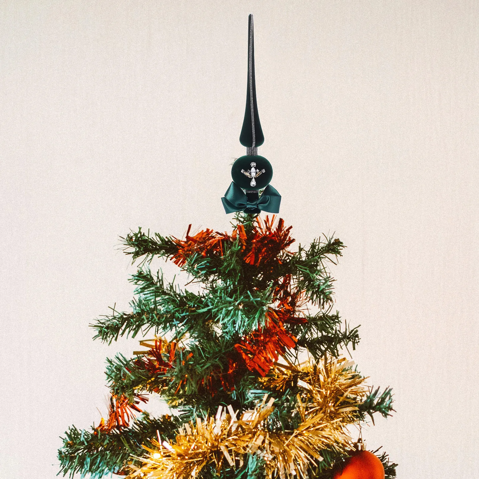 

Christmas Tree Topper Bling Rhinestone Elegant Spherical Finial for Holiday Party Home Decoration Xmas Tree Topper Decor