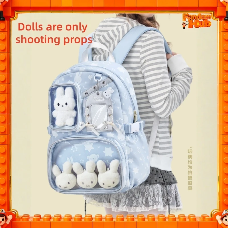 

2026 New Genuine Miffy Printed Backpack Large Capacity Cute School Ita Bag For Fans