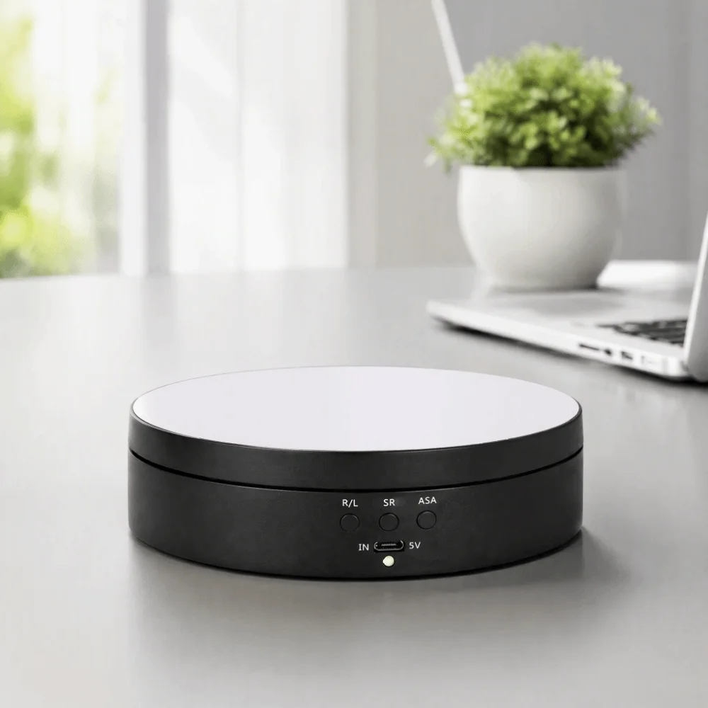 5.43x1.38in Rotating Display Stand USB Powered Adjustable Speed Display Turntable Electric Motorized 360 Degree Rotation