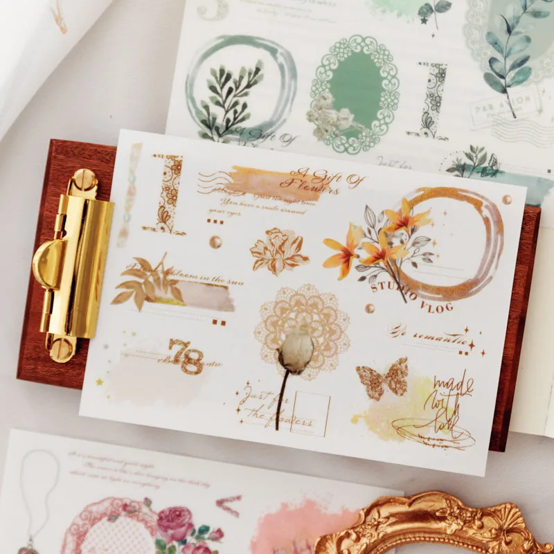 3 pcs Watercolor Lace Pattern Sticker Pack | DIY Supplies for Handmade Scrapbooks & Albums