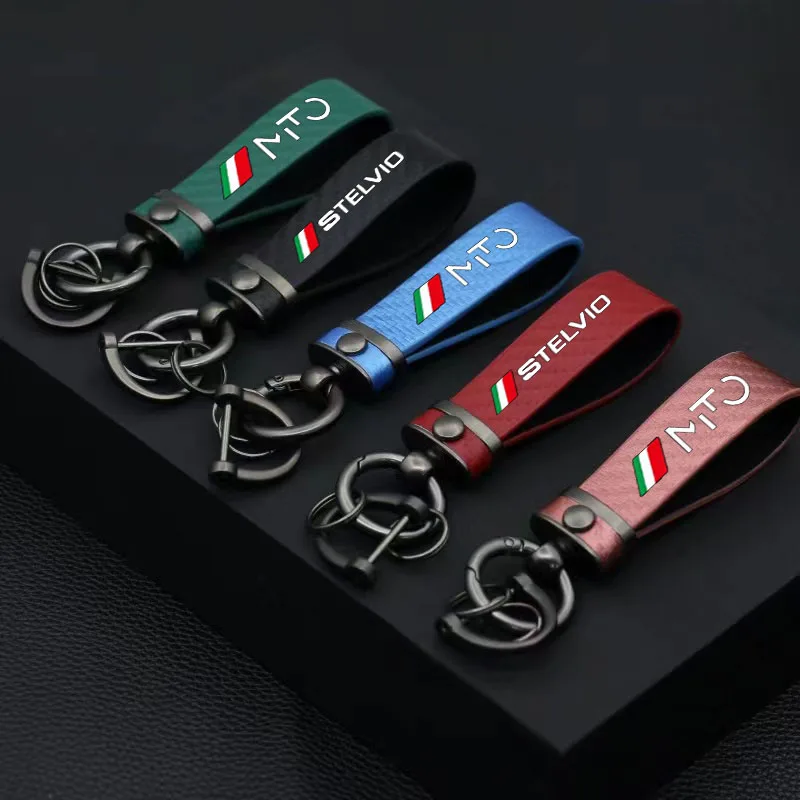 

For Alfa Romeo Stelvio MITO Car Accessories Carbon fiber Car Key Pendant Split Rings Keychain