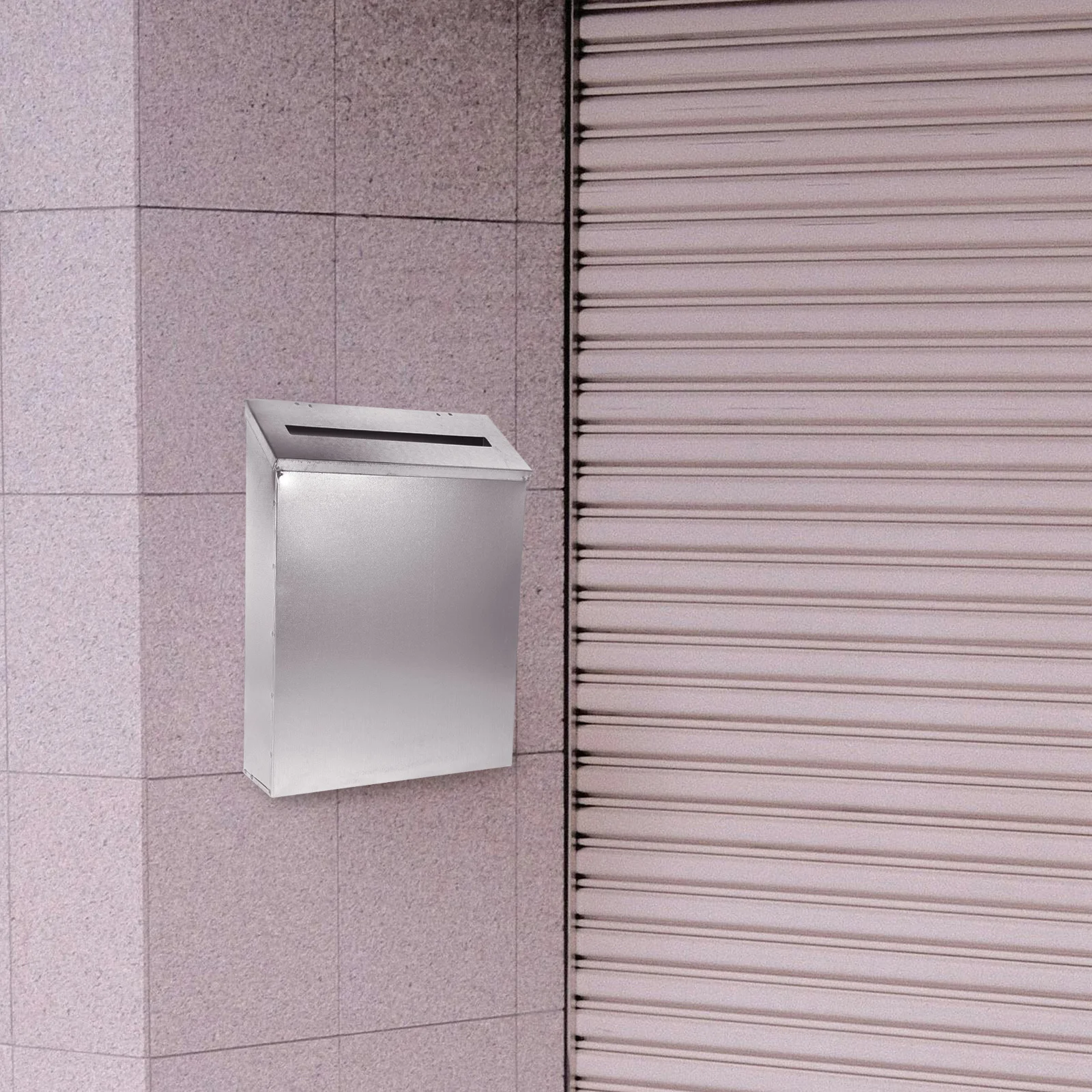 

Wall Mounted Mailbox Outdoor Suggestion Box Iron Material Stable Design Security Protection for Private Information