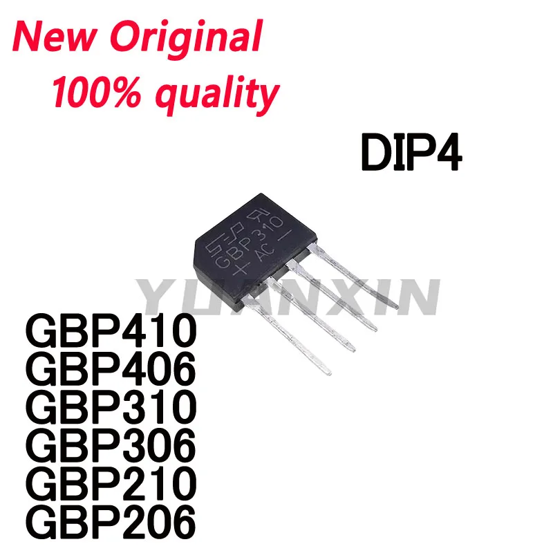 10~Pcs New Original GBP410 GBP406 GBP310 GBP306 GBP210 GBP206 DIP4 Flat-legged rectifier bridge stack In Stock