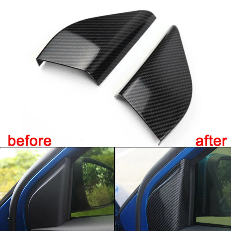 1 Pair for Ford Focus 2019 2020 Car Interior Front Door A Pillar Triangle Cover Trim Sticker Auto Window Decoration Decals Parts