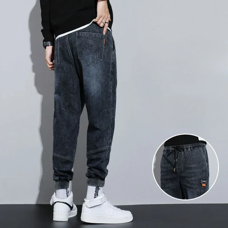 Baggy Loose Jeans for Men Stretch Trousers Straight Elastic Man Cowboy Pants Work Wear Y 2k Vintage Wide Leg Grunge Y2k Denim Xs