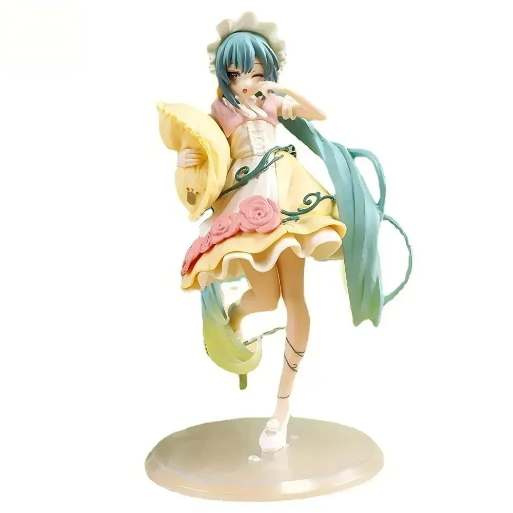 

IN stock New Anime Hatsune Miku Figure Sexy Character Ornaments white pink chair Kawaii Car Decoration Collectible Model gift