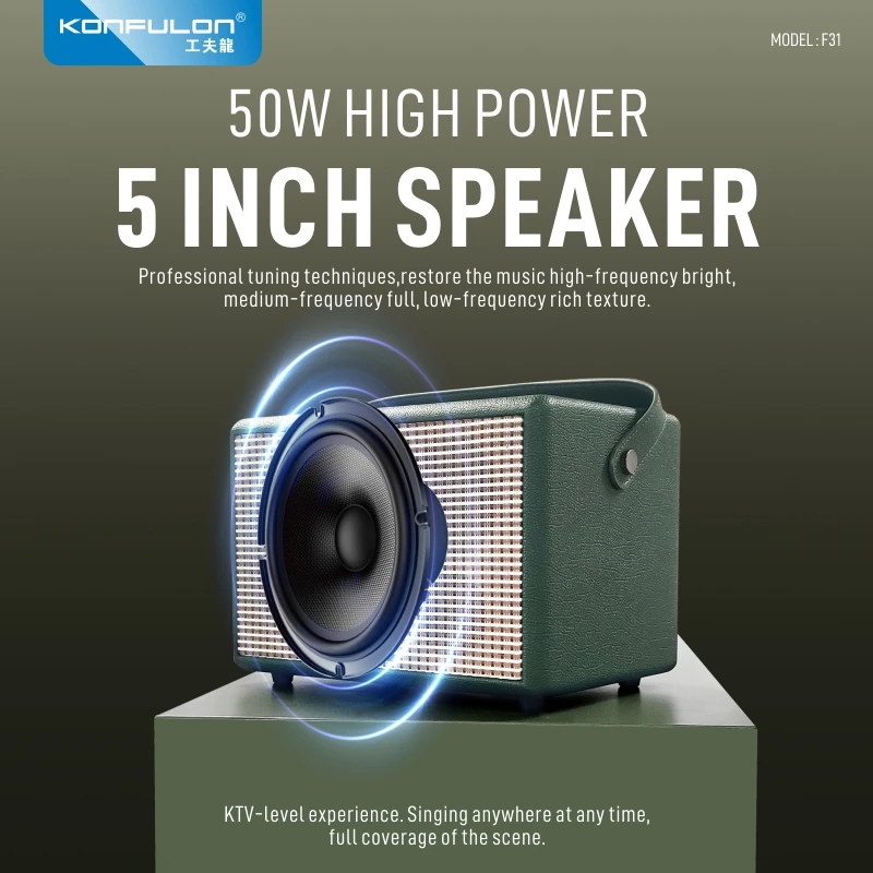 YYHC- Wireless Portable Speaker Party Box Speaker Large Power 50W Outdoor Speakers With Dual Wireless Mic Audio System S