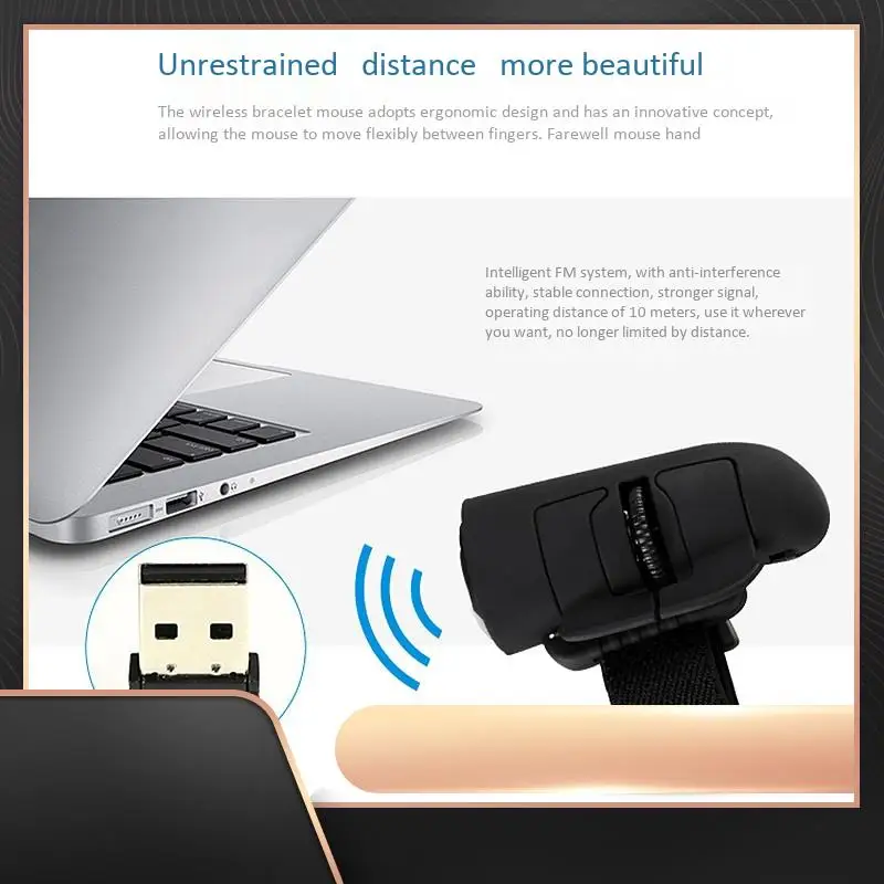 

2.4G Wireless Finger Ring Optical Mini Mouse, Lazy Finger Mini Fingertip Wireless Mouse USB Optical Ring Laptop Mouse