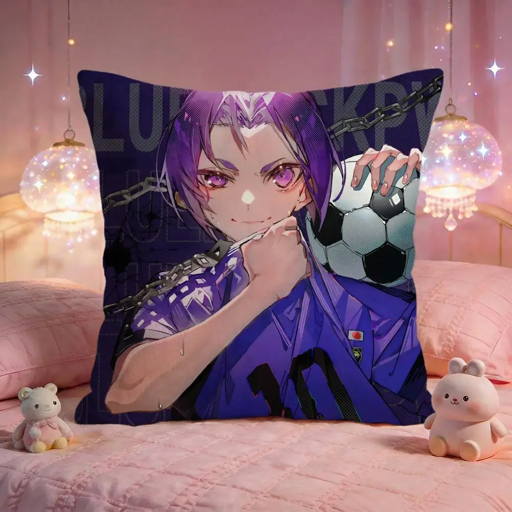 anime b-BLUE LOCKs Cushion Cover Premium Comfort Reversible Pillow Cove -Two in One Design for Any Room & Car Interior