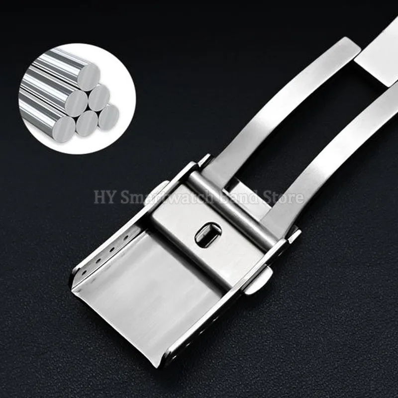 18mm 20mm 22mm 24mm Stainless Steel Watch Buckle for Seiko for Omega Solid Folding Buckle Accessories Silver Black Strap Buckle