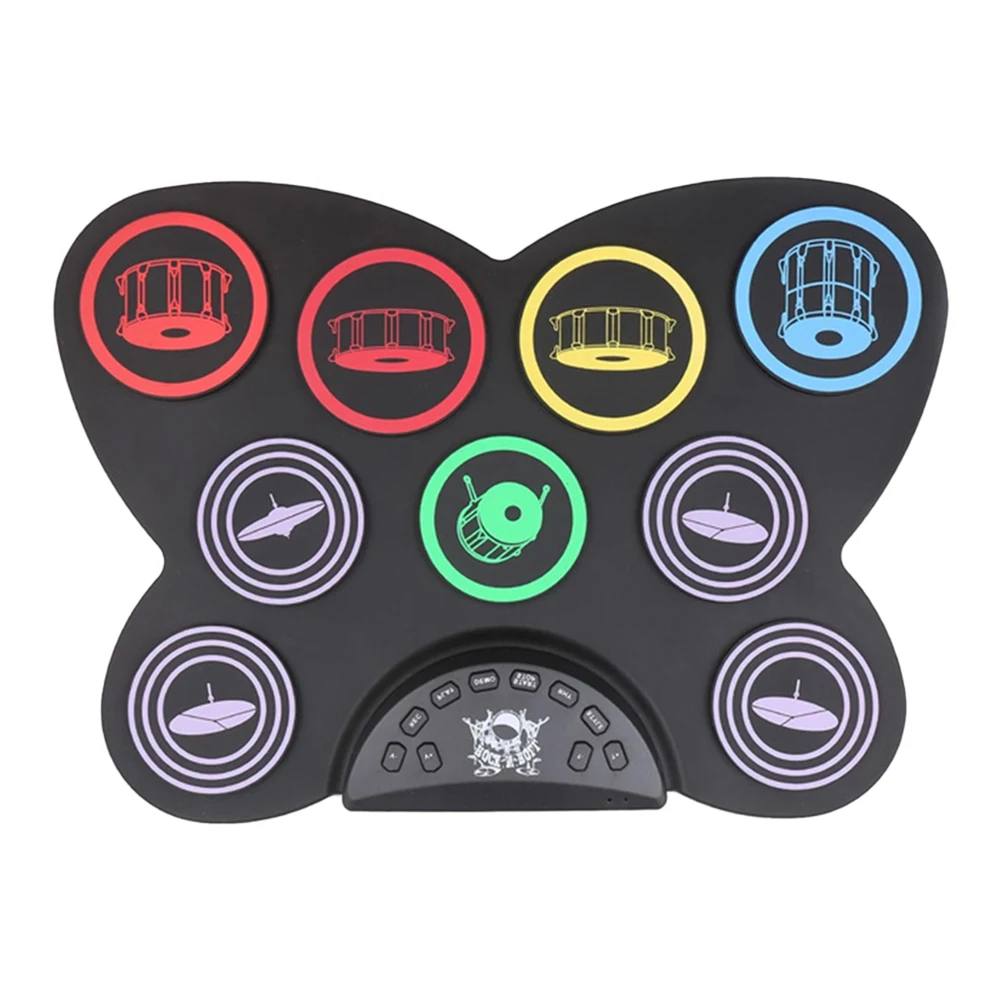 Roll Drum Pedal Controller Roll Up Drum Practice Pad USB with Drum Sticks Touch Sensitivity Great Holiday Birthday Gift for Kids